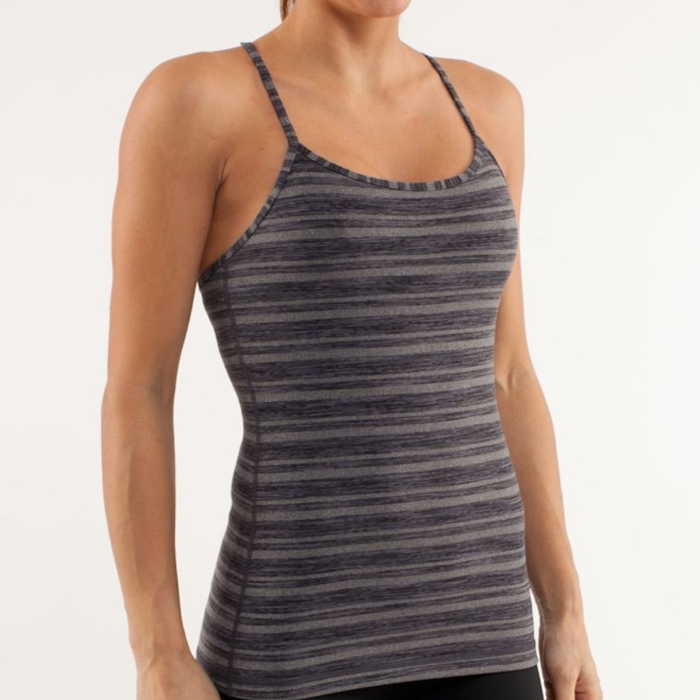 Lululemon Athletica Gray Fitted Y Tank Top